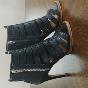 Black Dolce Vita Leather Strappy Heels Size 6